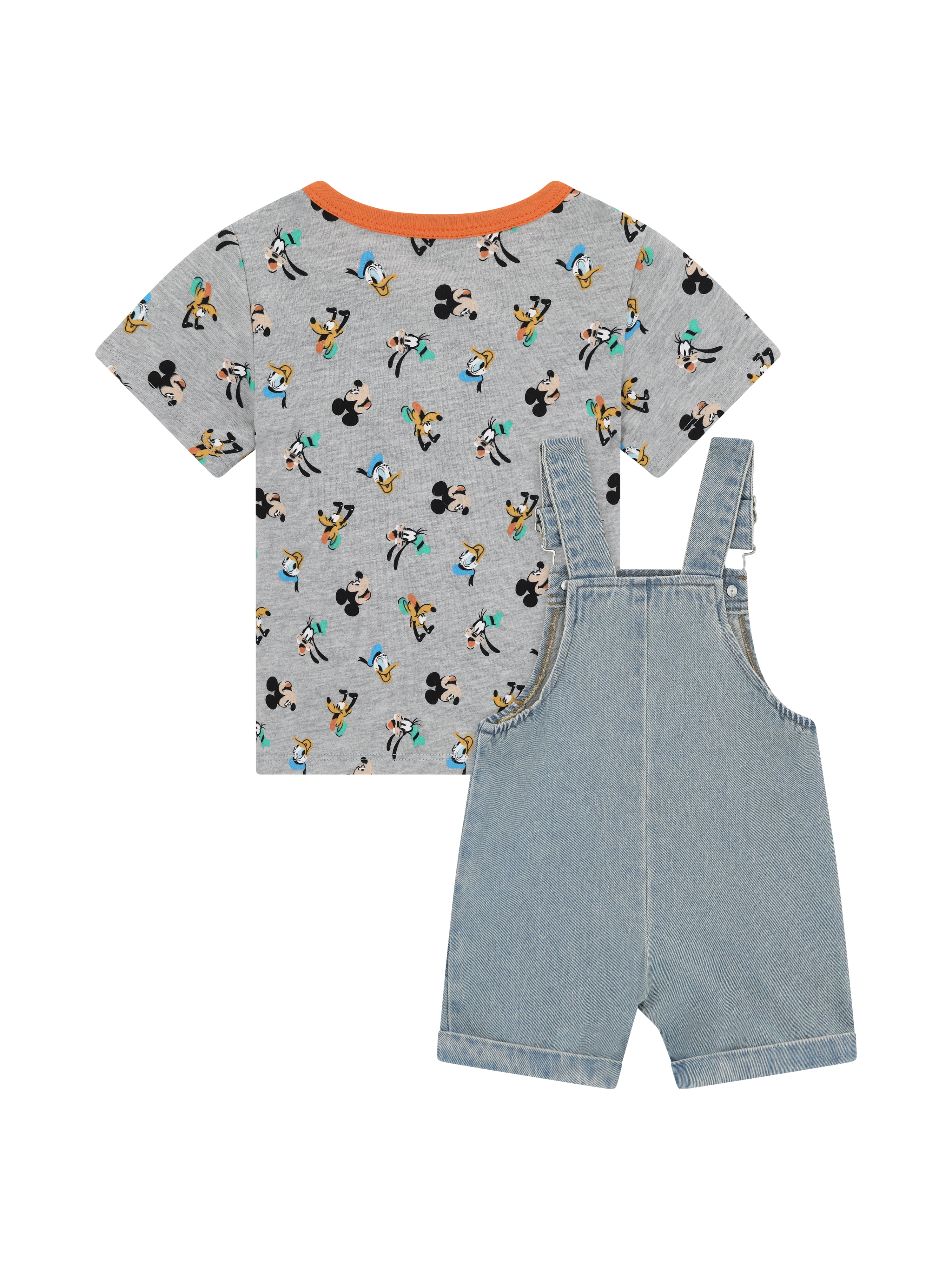 Disney Mickey Mouse Baby Boy 2 piece Shortall Set, Sizes 0/3 Months-24 Months