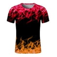 thumbnail image 2 of Titcea Mens T-shirts Flame 3D Print Crew Neck Short Sleeve Shirts Loose Comfort Outdoor Casual T Shirts, 2 of 3