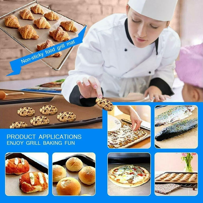 HIRUNDO Non-stick BBQ Grill Mat With Cutting Box Baking Mat Cooking  Grilling Sheet Heat Resistance Easily Cleaning Kitchen - AliExpress