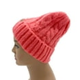 thumbnail image 4 of Empire Cove Winter Cable Knit Cuff Beanie Neon Pink, 4 of 4