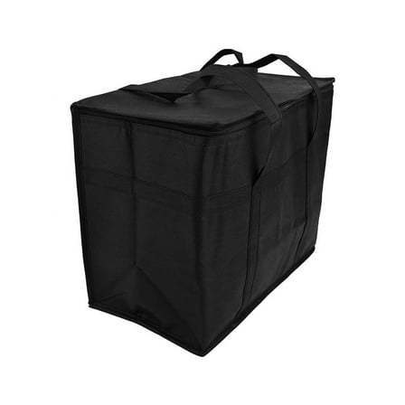 Insulated Cooler Bag 30L Large Capacity Thermal Food Delivery Box Foldable Camping Picnic Lunch Storage Black Silver