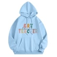 thumbnail image 4 of Unisex Teacher Print Long Sleeve Hooded Sweatshirt for Autumn Winter Comfort Casual Wear with Front Pocket Design, 4 of 4
