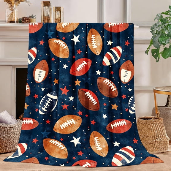 Football Blanket Football Throw Blanket Super Soft Plush Flannel Fleece Bedding Footballs Gifts for Boys Girls Men Women Lovers Adults Stuff for Couch Sofa Bed Room Decor 40"X50"