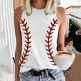 thumbnail image 2 of Puliio Womens Tank Tops Baseball O Neck Tank Women Print Baseball Tanks Cute Workout Graphic Casual Summer Sleeveless Vest Top, 2 of 4