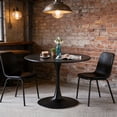 thumbnail image 2 of Holaki 42.1" Round Dining Table with MDF Top & Metal Tulip Pedestal Frame for Kitchen, Living Room, Bedroom, Black, 2 of 10