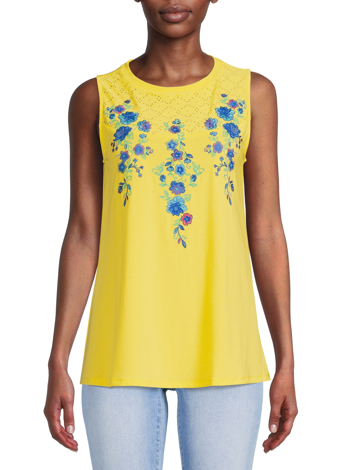The Pioneer Woman Embroidered Sleeveless Top, Women's