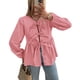 thumbnail image 1 of Blusa para Mujer PRETTYGARDEN Rosa con Lazo y Mangas Largas XL, 1 of 8