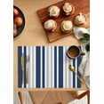 thumbnail image 2 of Striped Placemats Set of 4, Navy Blue Gray Vertical Stripes Minimalist Art Cotton Linen Table Mats Non-Slip Washable Streak Print Placemat for Holiday Banquet Dining Kitchen Table Decor, 2 of 6