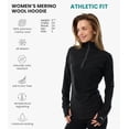 thumbnail image 3 of Merino.tech Women’s 100% Merino Wool Half Zip Hoodie and Hiking Socks Bundle 𝗦𝗹𝗶𝗺 Fit Base Layer Top, 3 of 10