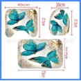 thumbnail image 3 of Cortina de ducha 3D de 180 x 180 cm, impermeable, de poliéster, con diseño de mariposas, efecto 3D, con gancho de plástico en forma de C para bañeras domésticas., 3 of 5