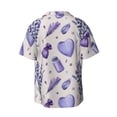 thumbnail image 6 of PAYOHTO Purple Lavender Mens Hawaiian Casual Short-sleeved Shirt Tropical Summer Beach Button Down Shirts, 6 of 7