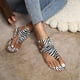 thumbnail image 5 of Sandalias planas para mujer Zapatos romanos con estampado de piel de serpiente en espiga Playa para mujer Wmkox8yii shjk6735, 5 of 9