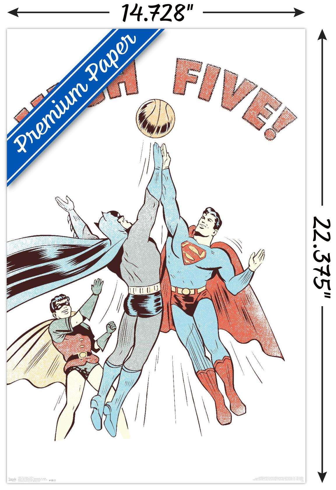 DC Comics - Batman - Robin - Superman - High Five Wall Poster, 14.725" x 22.375"