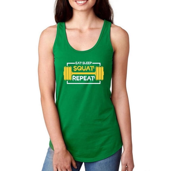 Eat Sleep Squat Repeat Racerback Tank Women -Image by Shutterstock, Female XX-Large