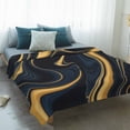 thumbnail image 4 of Black Golden Marble Blanket Soft Cozy Warm Throw Blanket for Couch, Plush Fuzzy Flannel Fleece Blankets for Sofa, Abstract Modern Gradient Fluids Art Bed Blankets Lightweight Gifts for Women, 50"x60", 4 of 9