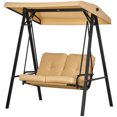 thumbnail image 1 of CoSoTower 2-Seater Outdoor Porch Swing with Adjustable Canopy, Patio Swing Chair for Garden, Poolside, Backyard, Beige, 1 of 7