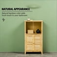 thumbnail image 5 of Nmkwnr Bamboo Bathroom Cabinet with Shelves, 2 Doors Floor Cabinet for Living Room, Bathroom, Brown, 5 of 8