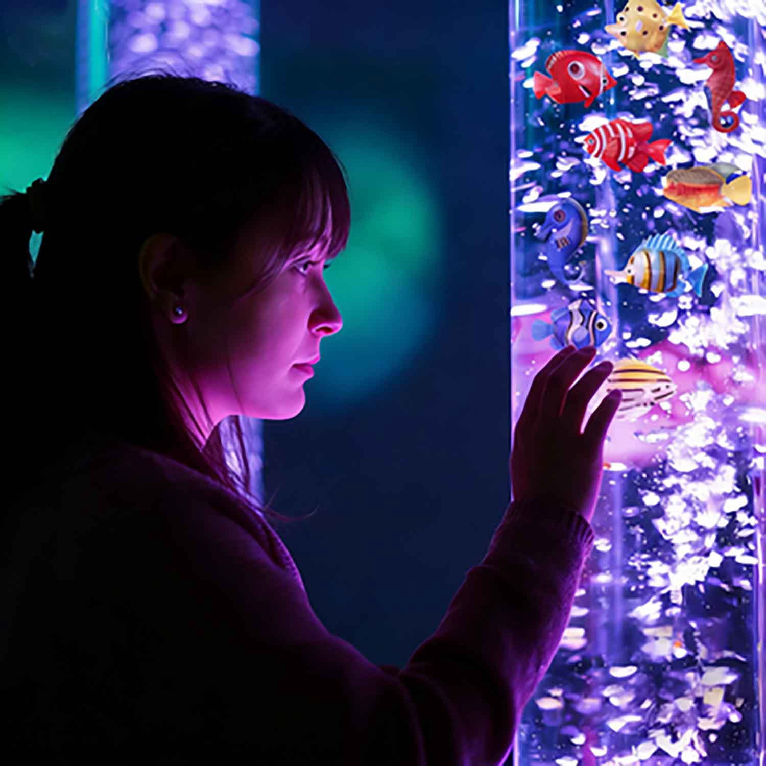 Artificial Fishes Floating Decorations for Aquarium Tank Colourful Plastic Tropical Fish Seahorse for Bubble Lamp Aquarium