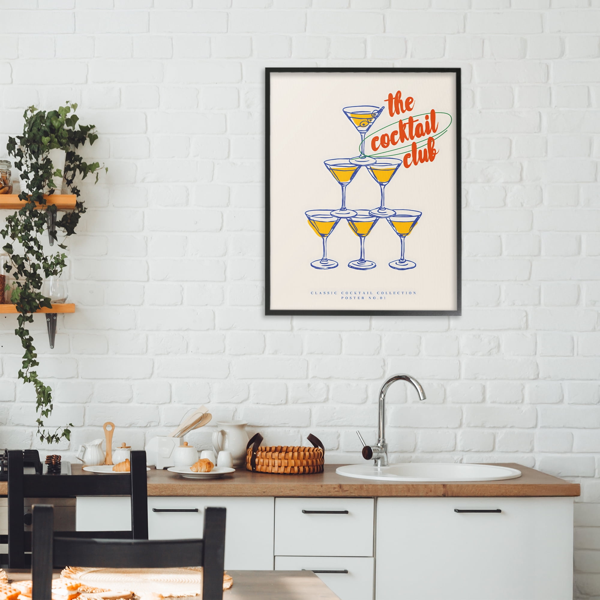 Stupell Industries Tower Toast Cocktail Club Black Framed Giclee Art, design by The Prints Vibe