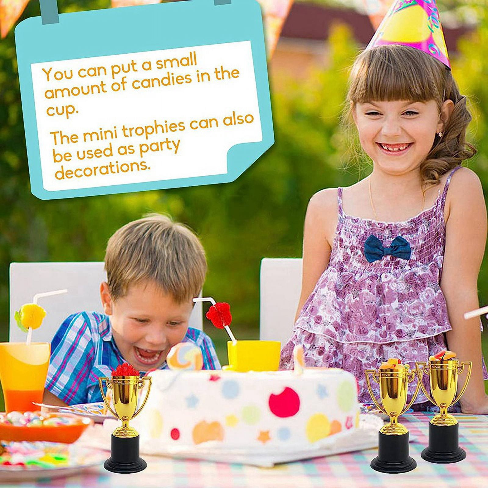 144 Pack Mini Trophy for Kids Awards,Plastic Gold Award Trophy Cups,for Party Favors,Rewards,Sports,Competitions