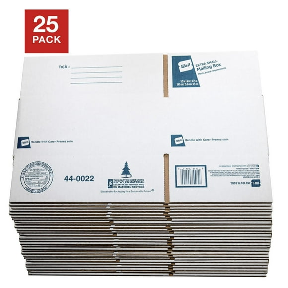 Boîte d'envoi Seal-It Extra, de 9,5 x 6 x 3,75 pouces, paquet de 25