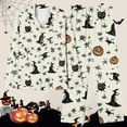 thumbnail image 4 of Enjoytime Halloween Womens Pajama Set Vintage Printed Lapel Long Sleeve Button Down Blouse Loose Pants Loungewear Casual Soft Comfy Sleepwear, 4 of 6