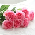 thumbnail image 4 of Rosas artificiales de látex de tacto real de silicona para decoración de bodas, fiestas en el hogar, flores falsas, regalo de Navidad y Año Nuevo, 4 of 5