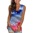 thumbnail image 2 of Tank Tops for Women Plus Size Independence Day Sleeveless V-neck Printed T-shirt Top Multicolor L, 2 of 4