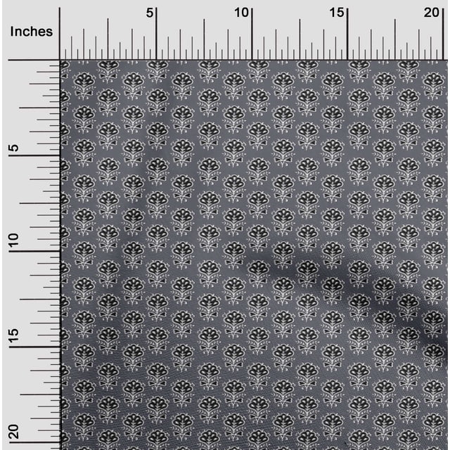 oneOone Georgette Viscose Fabric Leaves & Floral Block Decor Fabric Printed BTY 42 Inch Wide