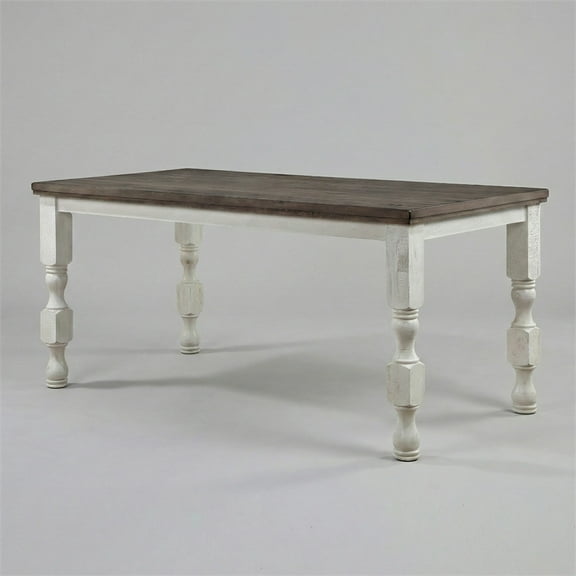 Furniture of America Treon Wood Rectangle Counter Dining Table in Antique White