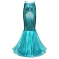 thumbnail image 4 of YONGHS Women's Mermaid Fishtail Fish Scale Skirt Shiny High Waist Bodycon Long Maxi Skirt Blue M, 4 of 7