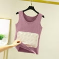 thumbnail image 4 of YHAJDS Women Fall Winter Sleepwear,Thermal Tank Top Women,Fleece Tank Top For Women,Solid Color Sleeveless Crew Neck Velour Warm Undershirt For Winter, 4 of 5