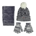thumbnail image 2 of Sportoli Womens Girls kids 3-Piece Cable Knit Cold Weather Set Hat Scarf Glove - Navy Blue (Size Teens / 8-16 Yrs), 2 of 6