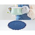 thumbnail image 4 of REGALWOVEN Placemats Set of 6 Polyester Placemats for Kitchen Dining Table Decor Heat Resistant Table Placemats Wipeable Table Mat Blue 15*15in, 4 of 6
