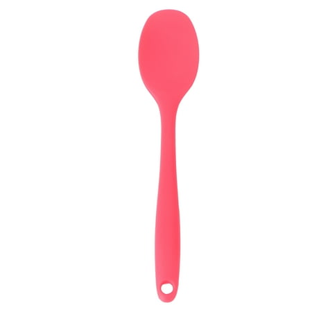 

Silicone Soup Spoon Long Handle Nonstick Kids Scoop Food Serving Spoon (Red)