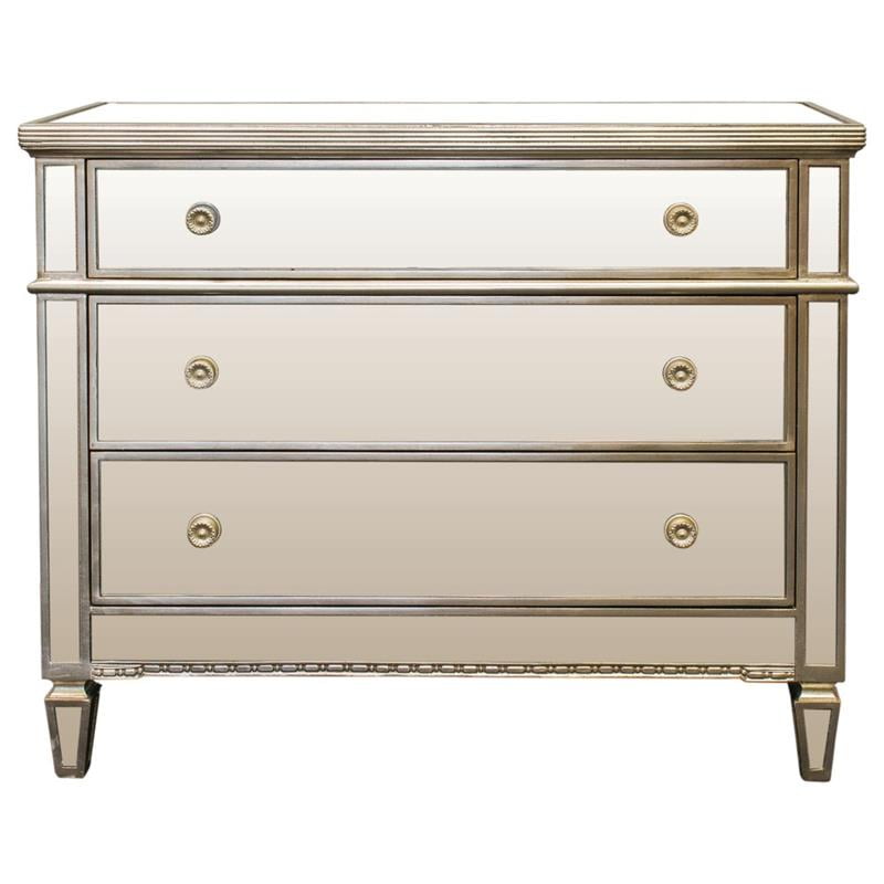 For an elegant looking piece of furniture look no further, in addition to this we have smokey mirror furniture. best master borghese solid wood mirrored 3 drawer chest in silver gold walmart com