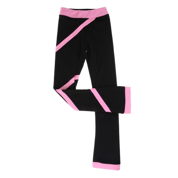 Pantalones de patinaje artístico en para entrenamiento, pantalones de práctica cálidos de forro polar de patinaje sobre para niñas y muj Rosa 100cm Baoblaze Pantalones de patinaje deportivo