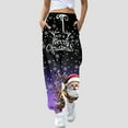 thumbnail image 2 of Women's Christmas Santa Pants Holiday Casual Trousers Festive Comfortable Wear Soft Stretchy Elastic Waist Stylish Seasonal Outfit, 2 of 2