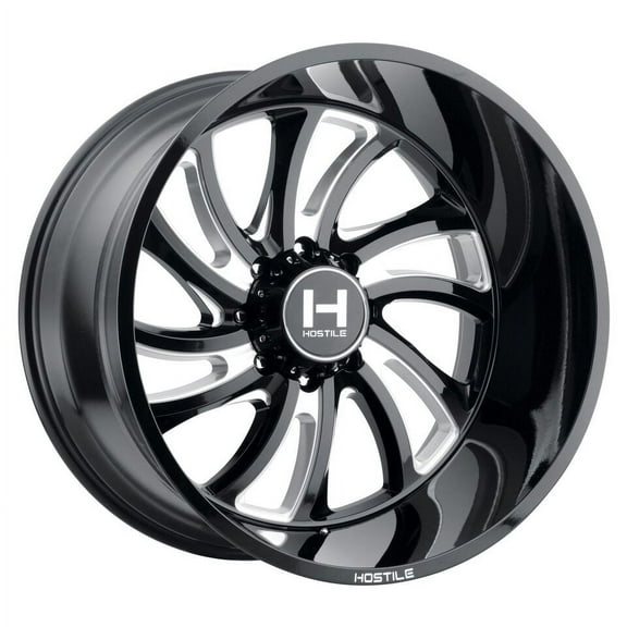 24x14 Hostile H118 Demon Blade Cut (Blk Milled) Wheel 8x6.5 (-76mm)