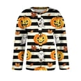 thumbnail image 6 of Halloween Cardigan Sweaters for Women Cute Halloween Pumpkin Womens Sweaters Cardigan Open Knit Utton Down Cropped Long Sleeve Fall Winter Trendy Plus Size Tunic Sweater Orange L, 6 of 7