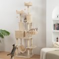 thumbnail image 2 of PawHut 81" Large Cat Tree w/ Scratching Posts, Cat Condos, Beds, Beige, 2 of 10