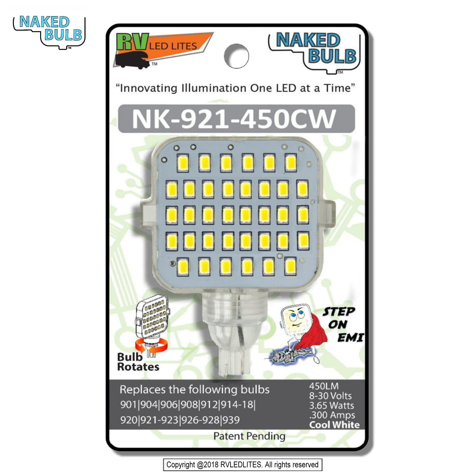450 LM Warm White 830 Volts NK1141450WW Vented 1141 Base NAKED BULB