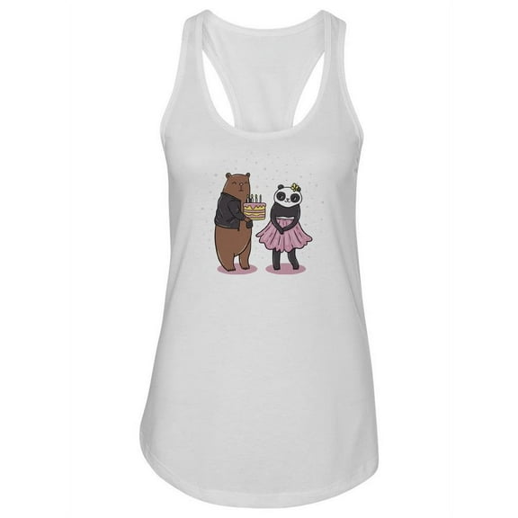 Bear, Panda And Cake Racerback Tank Women -Image by Shutterstock, Female XX-Large