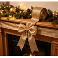 thumbnail image 3 of Champagne Gold Christmas Wired Ribbon - 16.4 Ft Yard Christmas Mesh Ribbon for Gift Wrapping, Tree Decor & DIY Crafts, Holiday Bow Making,B, 3 of 6