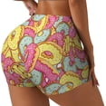 thumbnail image 2 of Kdxio Donut and Blue Print Workout Shorts for Women Seamless Soft Smooth Gym Yoga Scrunch Active Shorts, 2 of 9