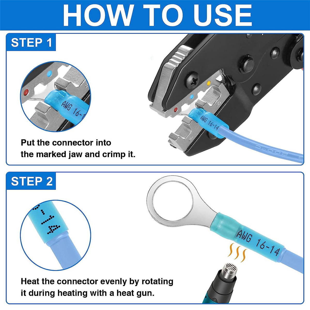 560PCS Marine Grade Heat Shrink Wire Connectors-As Shown