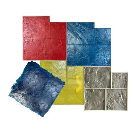 Concrete Stamping - 5 Ashlar Concrete Stamp Set. Slate Cement Texture Imprint Stamp Mats SM 3001