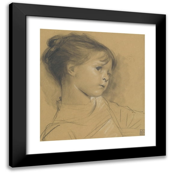 Gustav Klimt 12x13 Black Modern Framed Museum Art Print Titled - Annerl (1885)