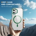 thumbnail image 4 of for iPhone 17 Clear Case, Compatible with MagSafe, Built-in Camera Ring Stand, Clear Slim Drop Shockproof Full Body Protective Magnetic Phone Case Cover for iPhone 17, Green, 4 of 8