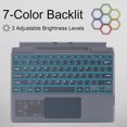 thumbnail image 3 of Wireless Magnetic Detachable Bluetooth 5.3 Keyboard with 7-Color Backlight & Multi-Touch Trackpad, Palm Rejection, Long Battery Life, Compatible with Microsoft Surface Pro 8/9/10/11/X, Black Grey,, 3 of 7